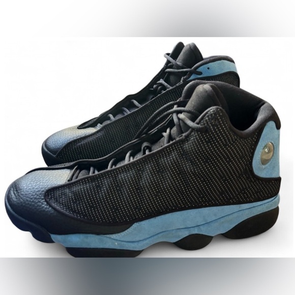 Jordan 13 Retro Mid Black University Blue Men's Size 12 Sneakers - Picture 1 of 4